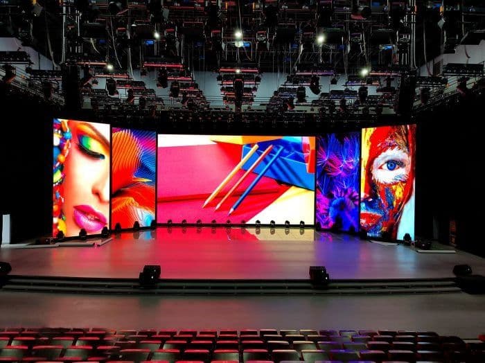 Large LED screens and display technology at an event